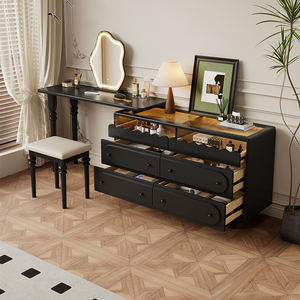 Miroir de coiffeuse moderne simple en bois massif Style ancien petite <span class=keywords><strong>chambre</strong></span> bureau d'angle de <span class=keywords><strong>maquillage</strong></span> rangement intégré salon - Product Image 5