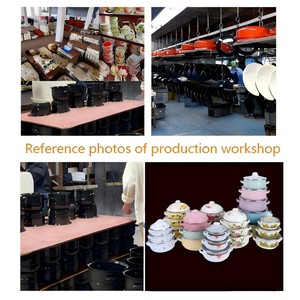 ชุดหม้อเคลือบ 4 ชิ้น จากโรงงานโดยตรง พร้อมหูจับสีทอง ฝาแก้ว หม้อซุปเคลือบ รับสั่งซื้อจำนวนมากสำหรับซูเปอร์มาร์เก็ตและร้านค้าปลีก - Product Image 6