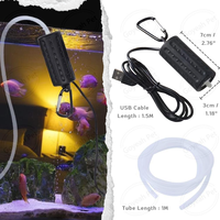 Mini pompe à oxygène pour Aquarium Rechargeable par USB, pompe à Air pour Aquarium à économie d'énergie silencieuse avec pierre à Air et Tube