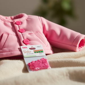 Bottoni a Pressione in Plastica Ilan 12mm Fucsia 20 Pezzi per Abbigliamento - Product Image 3