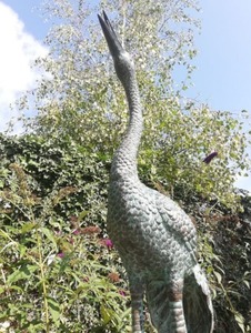 Sculpture de jardin de ferme taille réelle grande grue Figurine Statue extérieure à la main solide oiseau Antique Sculpture et pièce maîtresse - Product Image 4