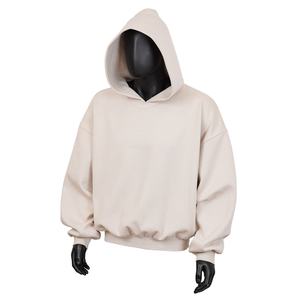 Sweat à capuche en molleton épais pour homme TOPSHOW, logo de marque personnalisé, 500 g/m², coton épais, coupe ample, sweat à capuche court - Product Image 1