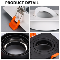 ERDU Carré Led Encastré Cob Spot Surface Downlight Gu10 GX53 Gu5.3 Spot Logement Mr16 Led Module Cadre