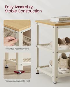 VASAGLE Shoe Rack <strong>Bench</strong> with 2 Tiers Shelves Entrance Shoe Rack for Bedroom Entryway Hallway Multi Layer Shoe Rack - Product Image 5