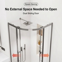 Cabine de douche en verre à quatre côtés, design autonome, moderne, écologique, garantie 5 ans pour salle de bain et hôtel