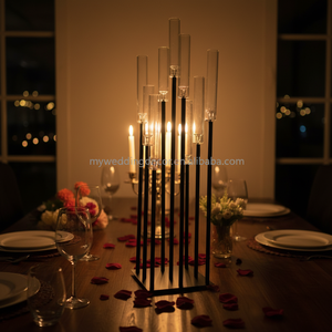 Décorations de table de mariage K53, arche dorée de 90 cm, décoration de mariage, accessoires pour dîner aux chandelles, arche métallique de mariage, support à fleurs - Product Image 2