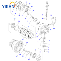 Ensemble de transmission D31PX pour bulldozer 11Y-27-10102 – Kit d'engrenages planétaires OEM (engrenage solaire, engrenage planétaire, porte-engrenages planétaires, boîtier de boîte de vitesses)