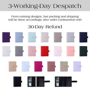 Хит продаж, 21 цвет, Saffiano Epi, волнистая кожа, <span class=keywords><strong>6</strong></span>-золото/черное кольцо, A6, более широкий бюджетный переплет, как система денежного бюджетирования - Product Image 4