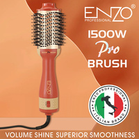 ENZO 3 en 1 Brosse lissante ionique négative, brosse sèche-cheveux volumisante à air chaud, sèche-cheveux