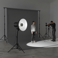 Simock 150W Éclairage de studio ultra-silencieux à haute luminosité avec écran LCD portable et boîte à lumière octogonale de 90 cm pour créateurs de contenu