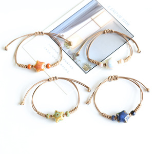 Bracelets tissés en perles de céramique de style ethnique coloré, <span class=keywords><strong>petits</strong></span> <span class=keywords><strong>bijoux</strong></span> pour couples, vente en gros d'usine - Product Image 1
