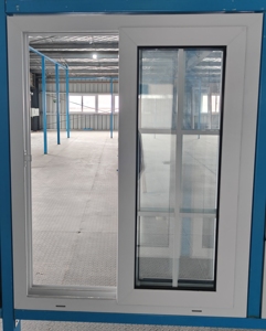 Basit tasarım Upvc Pvc vinil çerçeveli çift camlı temperli cam sürgülü pencereler demir Anti hırsızlık ızgara tasarımı ev için - Product Image 6