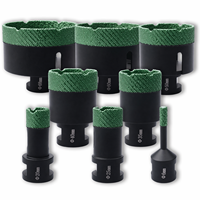 Jeu de 10 scies cloches diamantées brasées en boîte d'aluminium pour carrelage en pierre, céramique, porcelaine, murs et maçonnerie, 60 mm, plaines