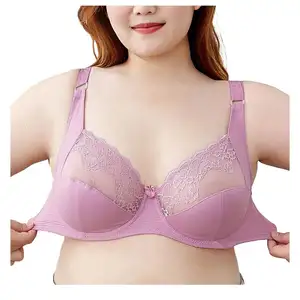 Boskims 2024 Novas Senhoras Sexy Full Cup Interior Macio G Cup Tamanho Underwire Brassier Mulheres Plus Size Lace Wide Shoulder Straps Bra