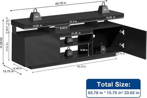 <span class=keywords><strong>TV</strong></span> moderna Stand alto centro di intrattenimento con prese di corrente e luce <span class=keywords><strong>LED</strong></span> <span class=keywords><strong>TV</strong></span> Stand Cabinet per soggiorno - Product Image 6