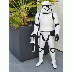 Figura personalizada de Stormtrooper, escultura de personaje de película, tamaño real, de fibra de vidrio, gran oferta
