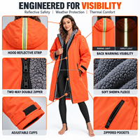 Veste de coaching de natation haute visibilité, robe de change imperméable surdimensionnée pour le triathlon, le surf et les clubs sportifs
