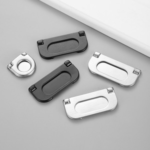 Poignée de meuble ovale moderne GQK en acier inoxydable et fer, bouton de tiroir et de placard, couvercle rabattable dissimulé pour chambre et cuisine - Product Image 2