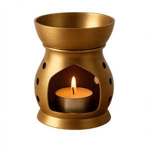 Difusor de Aroma Decorativo de Latón Puro con Acabado Dorado, Diseño Tradicional, Último Producto, para el Hogar, para Aceites Esenciales e Incienso - Product Image 1