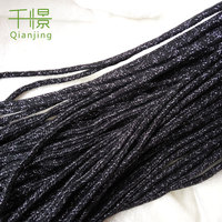 CR010 Herstellerangebot 5mm Runde Silberne Lurex Glänzende Graue Melange Zugkordel