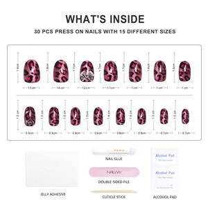 <span class=keywords><strong>Faux</strong></span> <span class=keywords><strong>ongles</strong></span> en gel souple à <span class=keywords><strong>coller</strong></span>, couleur rose léopard, brillants, pour femmes, décoration de manucure - Product Image 4