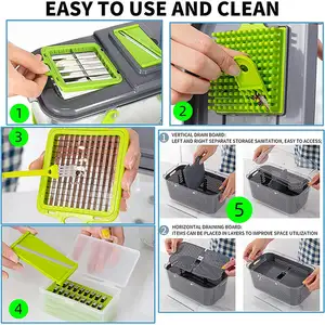 22-in-1 Đa Chức Năng Của Nhãn Hiệu Rau Chopper Cutter Slicer Và Hành Tây Dicer Trái Cây & Rau Phụ Kiện Nhà Bếp