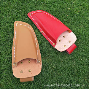 Estuche de cuero de vaca grande Mountain Wisteria para tijeras de podar, bolsa para herramientas de jardín, color rojo y color original - Product Image 1