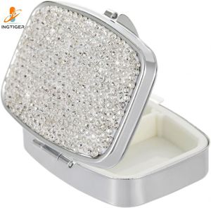 กล่องใส่ยาเม็ดโลหะสีเงินวิบวับ กล่องยา กล่องใส่ยา - Product Image 1