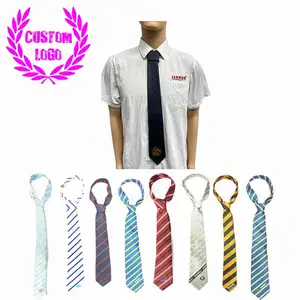 Custom Manufacture Wholesale Polyester Woven Neckties For Men Tie Business Decorative Pre Tied Elastic Satin Ribbon Bow