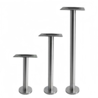 Pieds de table modernes en acier inoxydable pour cuisines, salons, écoles et salles à manger – Supports fixes robustes en bois massif