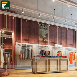 ร้านเสื้อผ้าหรูหราสไตล์ร่วมสมัย ตู้โชว์เสื้อผ้า แผงผนัง ชั้นวางสินค้า เคาน์เตอร์ต้อนรับ - Product Image 3