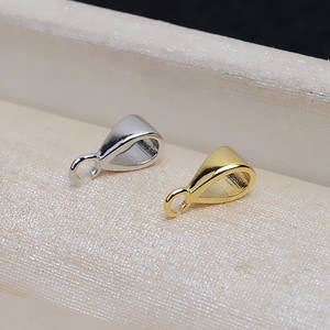 Boucle en argent S925 en forme de grain de melon, ouverture de 3 mm, article semi-fini, accessoire de bijouterie DIY, support vide 3924 - Product Image 3