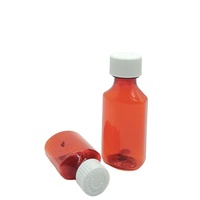 1oz 2oz 3oz 4oz 6oz 8oz 12oz 16oz Bouteille de pharmacie ambrée Bouteille de liquide ovale en plastique PET avec bouchons résistants aux enfants