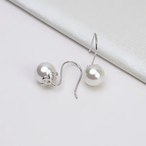 Crochet d'oreille en argent S925 pour femme, long, avec perle, pour bijoux faits main, avec plateau vide, composants de base pour produits semi-finis - Product Image 3