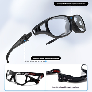 プロスポーツゴーグル アウトドア フットボール バスケットボール 統合型度付きレンズ 飛散防止 滑り止めデザイン ランニングアイウェア - Product Image 2