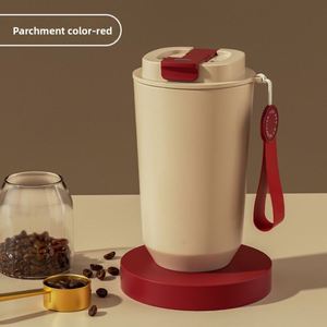Nuevo Vaso Térmico de Acero Inoxidable 304, Diseño Elegante, Doble Boca para Beber, con Cordón, Taza de Café Portátil para Viajes - Product Image 4