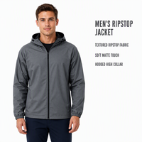 Veste à capuche pour homme à texture quadrillée, poignets élastiques, coupe décontractée, style minimaliste, idéale pour les trajets quotidiens et les sorties décontractées, vente chaude