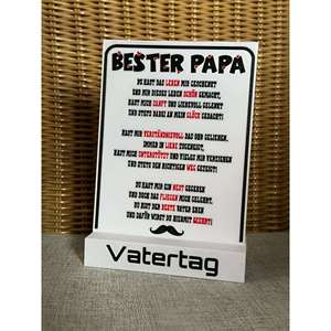 Best Dad Sign White Robust Plastic Plaque For Father Day Gift - Product Image 1