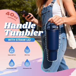 Gobelet isotherme à large ouverture 2026 facile à transporter, double paroi en acier inoxydable 304, sans BPA, 40 OZ, avec couvercle en PP, pour usage quotidien - Product Image 5