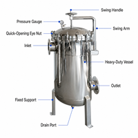 Boîtier de filtre à sac en acier au carbone ASME, réservoir haute pression pour la filtration de l'huile, du gaz et des produits chimiques