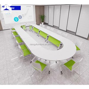 Table de bureau moderne pour salle de <span class=keywords><strong>réunion</strong></span>, mobilier de bureau modulaire, table de conférence pliable empilable, table de formation - Product Image 4