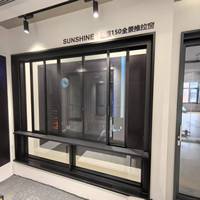 Sistema de Ventanas Corredizas Modernas para Cocina, Ahorro de Energía, Vidrio Hermético, NFRC, Aluminio, Ventanas Resistentes a Tormentas