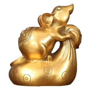 Figura de rata de bronce de Copper World, adorno hecho a mano con animales del zodíaco para decoración del hogar, regalo de Año Nuevo Chino - Product Image 4