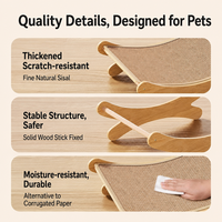 Lit de luxe pour chat en bois, chaise longue, griffoir, taille super grande, résistant aux rayures, sans débris, montage facile, carton durable