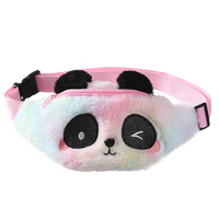 Sac de poitrine en peluche de panda de dessin animé bon marché, sac de taille coloré mignon pour enfants
