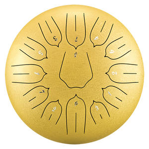 Tambor estilo Handpan de 12 "(13 notas)-Diseño artístico de corte de loto, decoración elegante con calidad acústica superior - Product Image 1