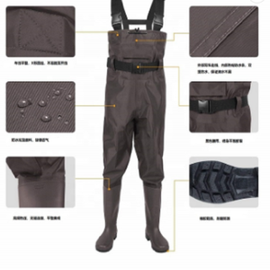 Chaussures de pêche à la mouche pour hommes et femmes, bottes de chasse, souliers imperméables en nylon et PVC, avec ceinture de pataugeoire - Product Image 1