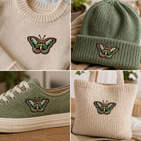 Patch brodé personnalisé en forme de papillon, coloré, à thermocoller ou à coudre, pour vêtements, sacs, chapeaux