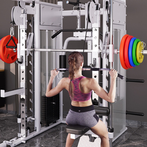 Sistema de Gimnasio Comercial y Doméstico, Estación de Entrenamiento Multifuncional, Máquina Smith con Cable Cruzado y Polea Alta para Entrenamiento de Fuerza - Product Image 3