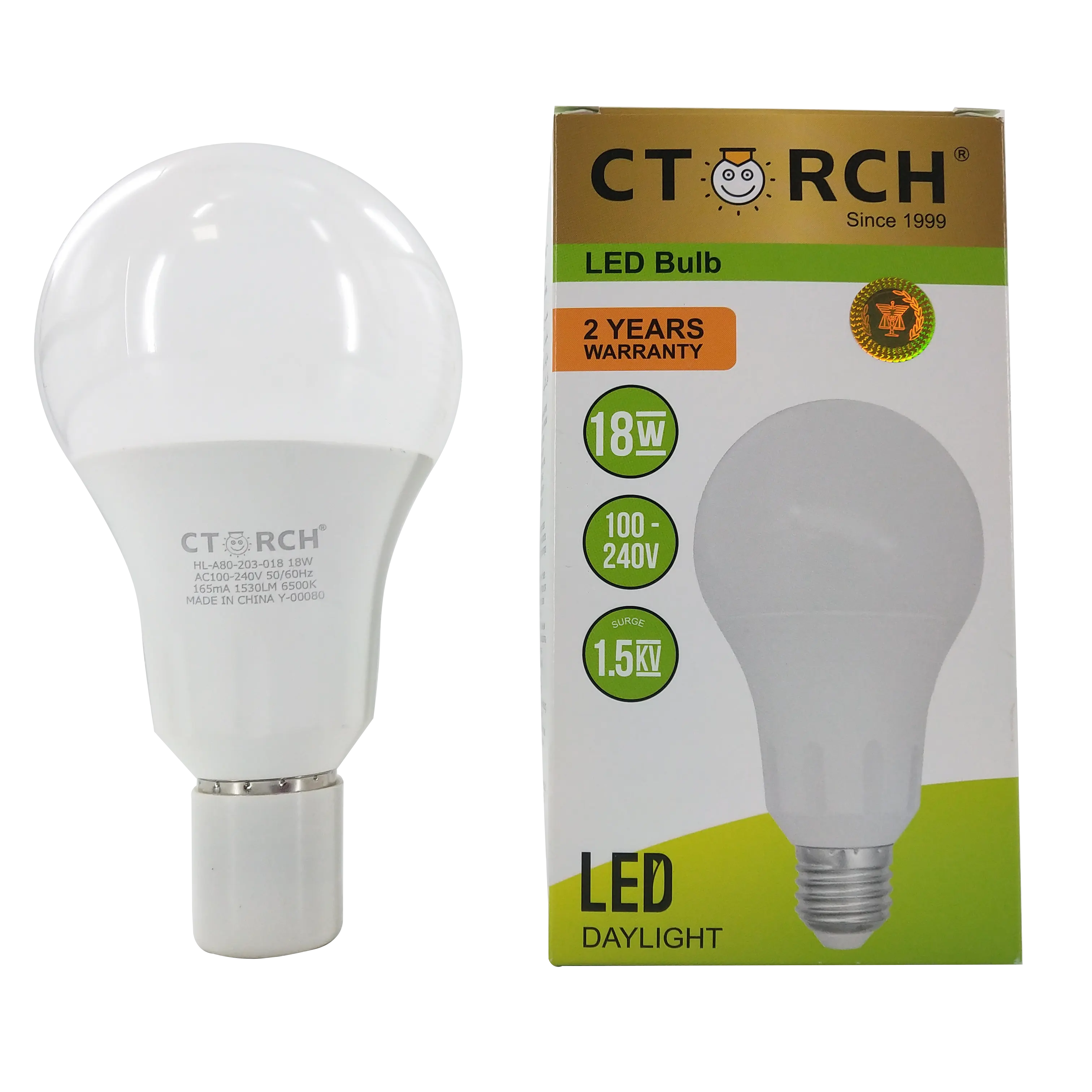 CTORCH-Bombilla LED de 8W, 10W, 12W, 15W, 18W, E27 B22
